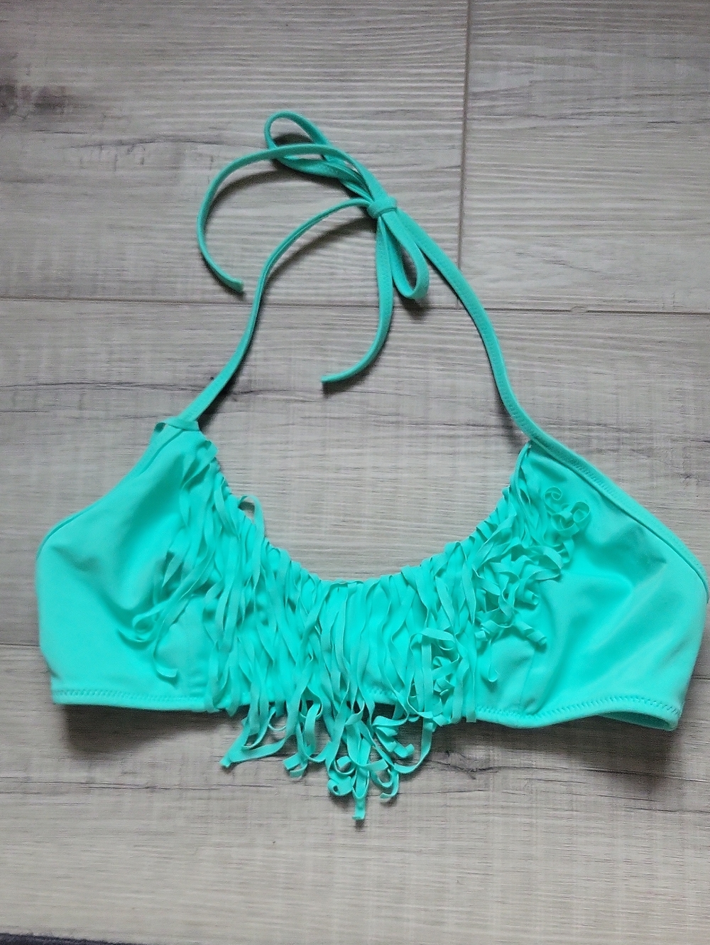 Victoria's Secret teal fringe bikini top